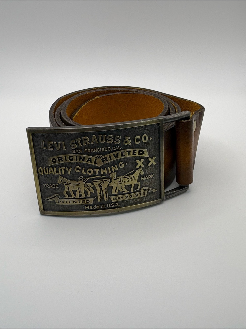 Levi Strauss & Co. Brown Leather Belt with Brass Buckle
